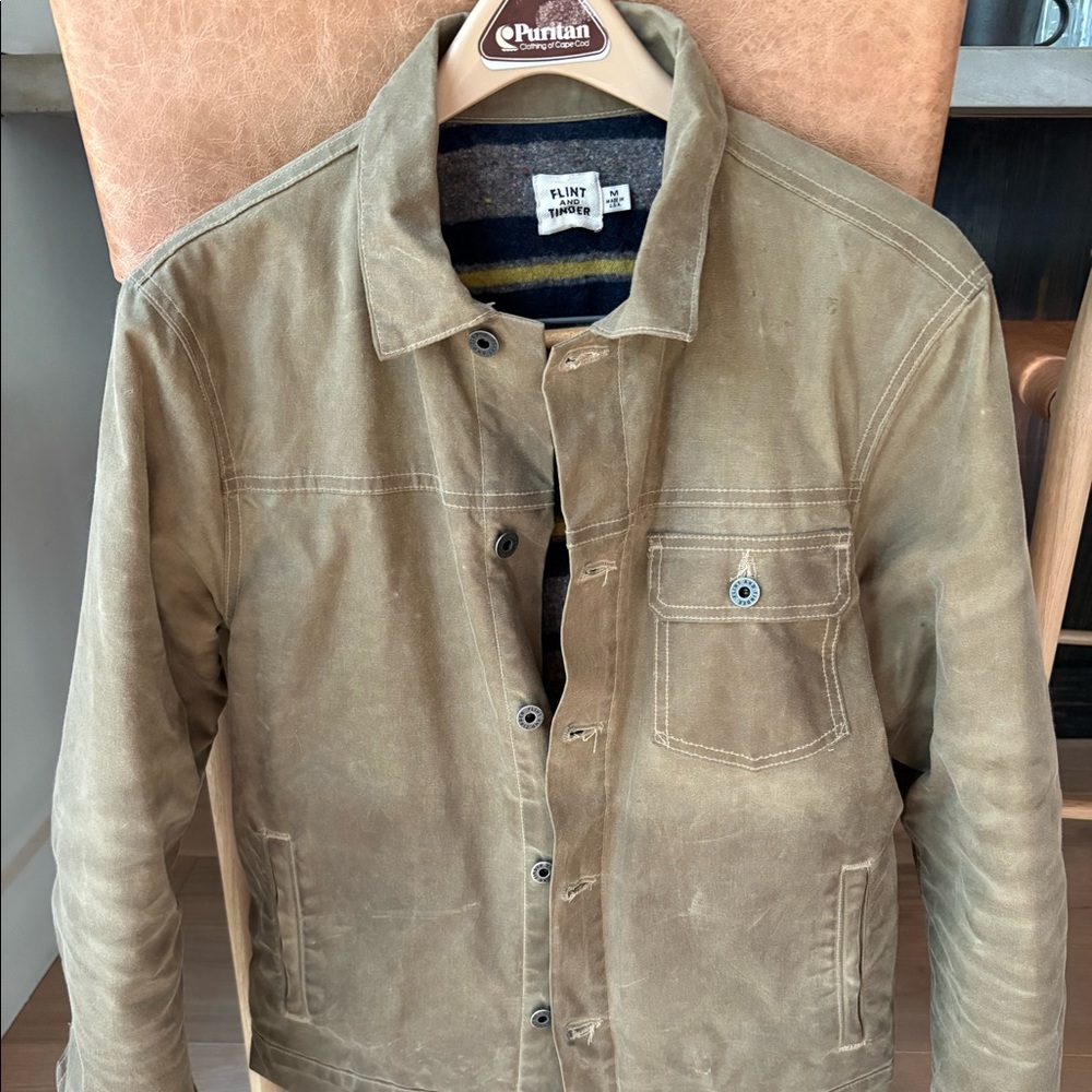 Wool-Lined Waxed Trucker Jacket